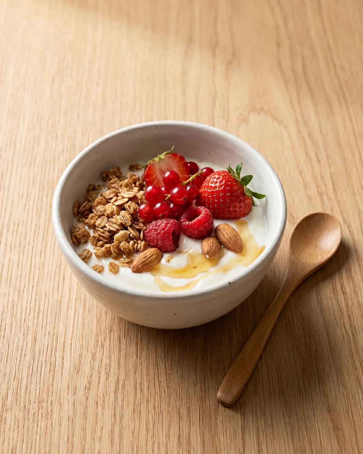 differenza tra yogurt e kefir Bowl da colazione con yogurt, frutti rossi, granola e mandorle, pronto da gustare al mattino.